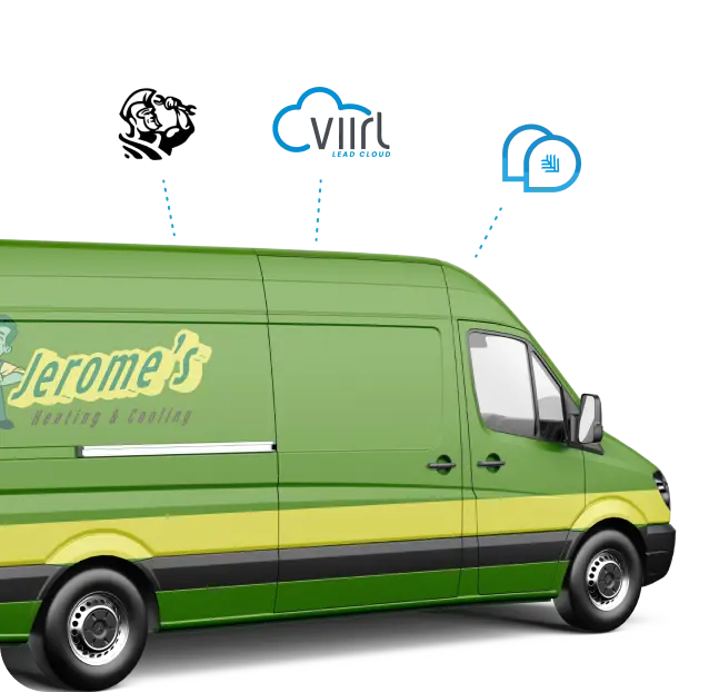 Jerome’s Heating and Cooling van showing marketing results