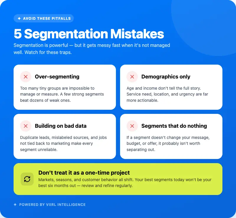chart of segmentation mistakes to avoid